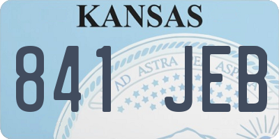 KS license plate 841JEB