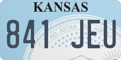 KS license plate 841JEU