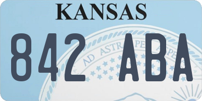 KS license plate 842ABA