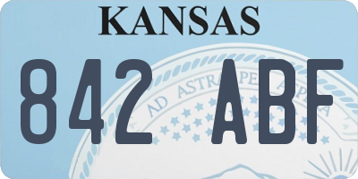 KS license plate 842ABF