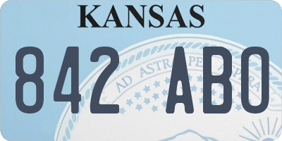 KS license plate 842ABO