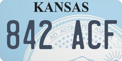 KS license plate 842ACF