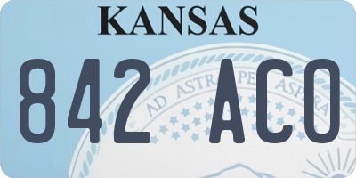 KS license plate 842ACO