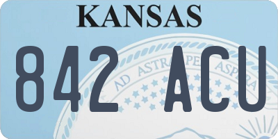KS license plate 842ACU