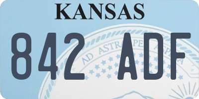 KS license plate 842ADF