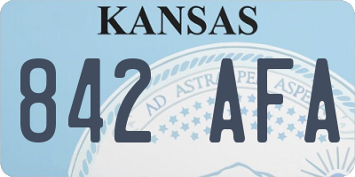 KS license plate 842AFA