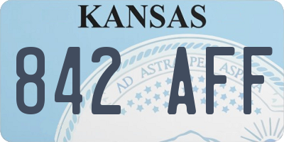 KS license plate 842AFF