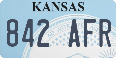 KS license plate 842AFR