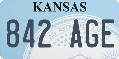 KS license plate 842AGE