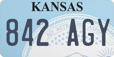 KS license plate 842AGY