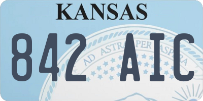 KS license plate 842AIC