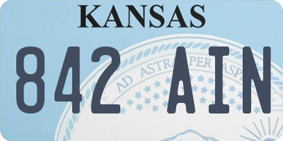 KS license plate 842AIN