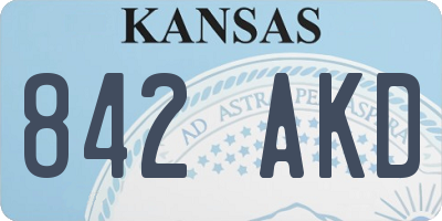 KS license plate 842AKD