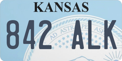 KS license plate 842ALK