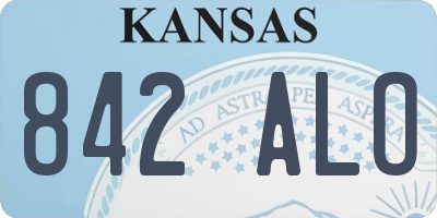 KS license plate 842ALO