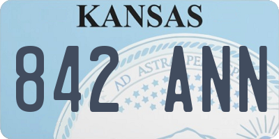 KS license plate 842ANN