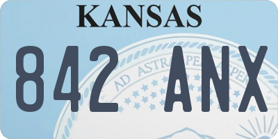 KS license plate 842ANX