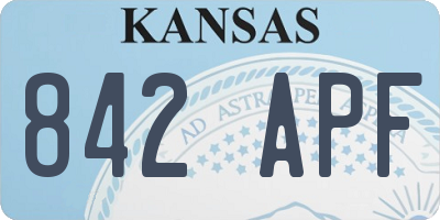 KS license plate 842APF