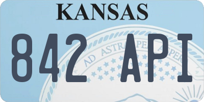 KS license plate 842API