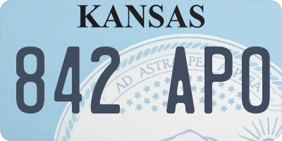 KS license plate 842APO