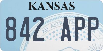 KS license plate 842APP