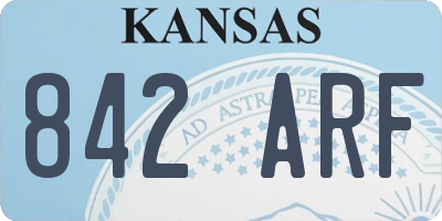 KS license plate 842ARF
