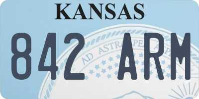 KS license plate 842ARM