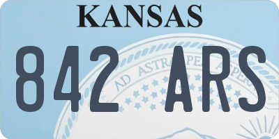 KS license plate 842ARS