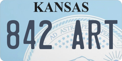 KS license plate 842ART