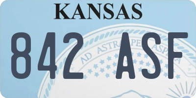 KS license plate 842ASF