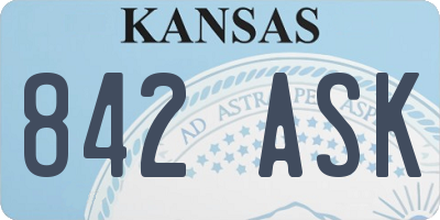 KS license plate 842ASK