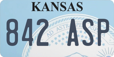 KS license plate 842ASP