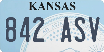 KS license plate 842ASV
