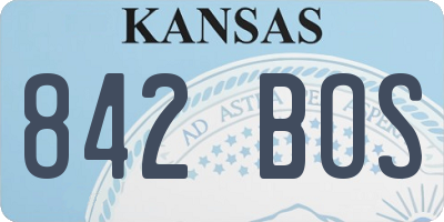 KS license plate 842BOS