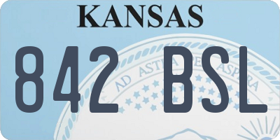 KS license plate 842BSL