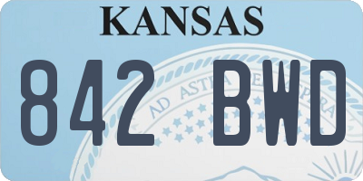 KS license plate 842BWD