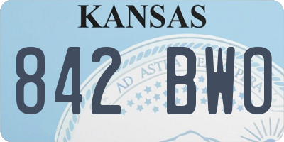KS license plate 842BWO