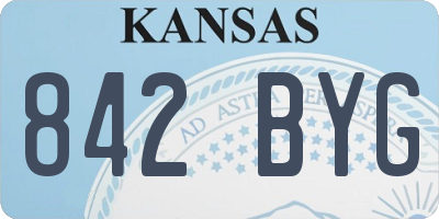KS license plate 842BYG