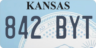 KS license plate 842BYT