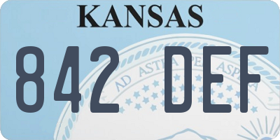 KS license plate 842DEF