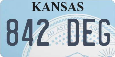 KS license plate 842DEG