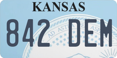 KS license plate 842DEM