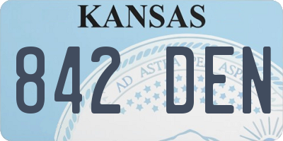 KS license plate 842DEN