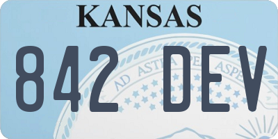 KS license plate 842DEV