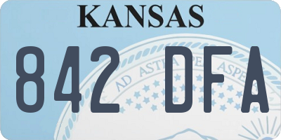 KS license plate 842DFA