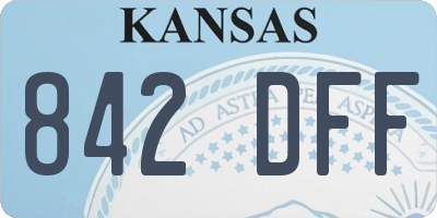 KS license plate 842DFF