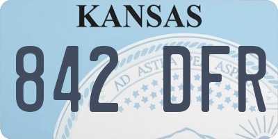 KS license plate 842DFR