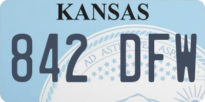 KS license plate 842DFW