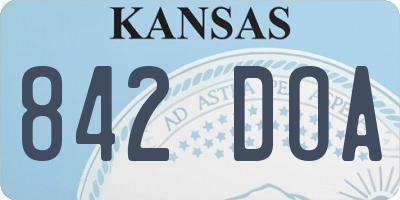 KS license plate 842DOA