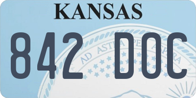 KS license plate 842DOC
